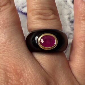 Clyde Duneier CID 14K Yellow Gold Ruby Ring